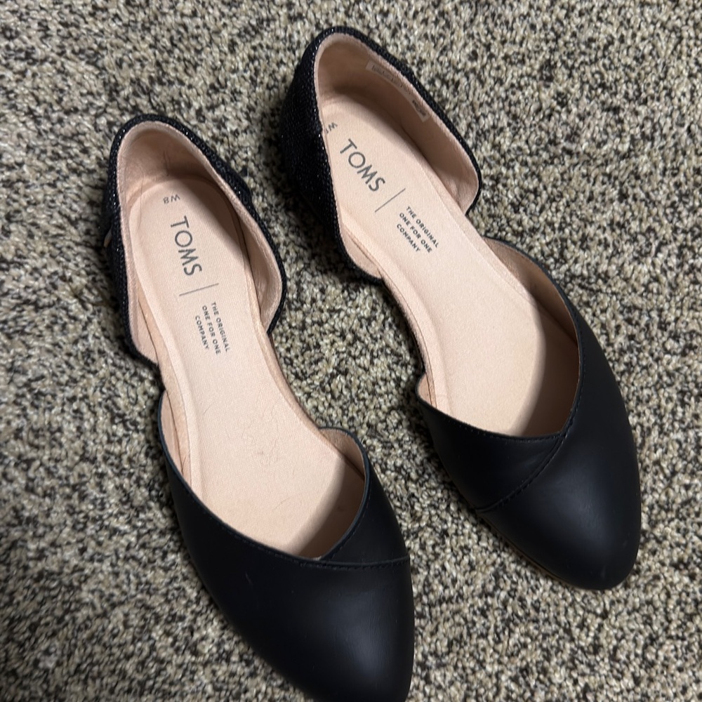 TOMS Women's Black Flats jutty d’orsay 8 medium